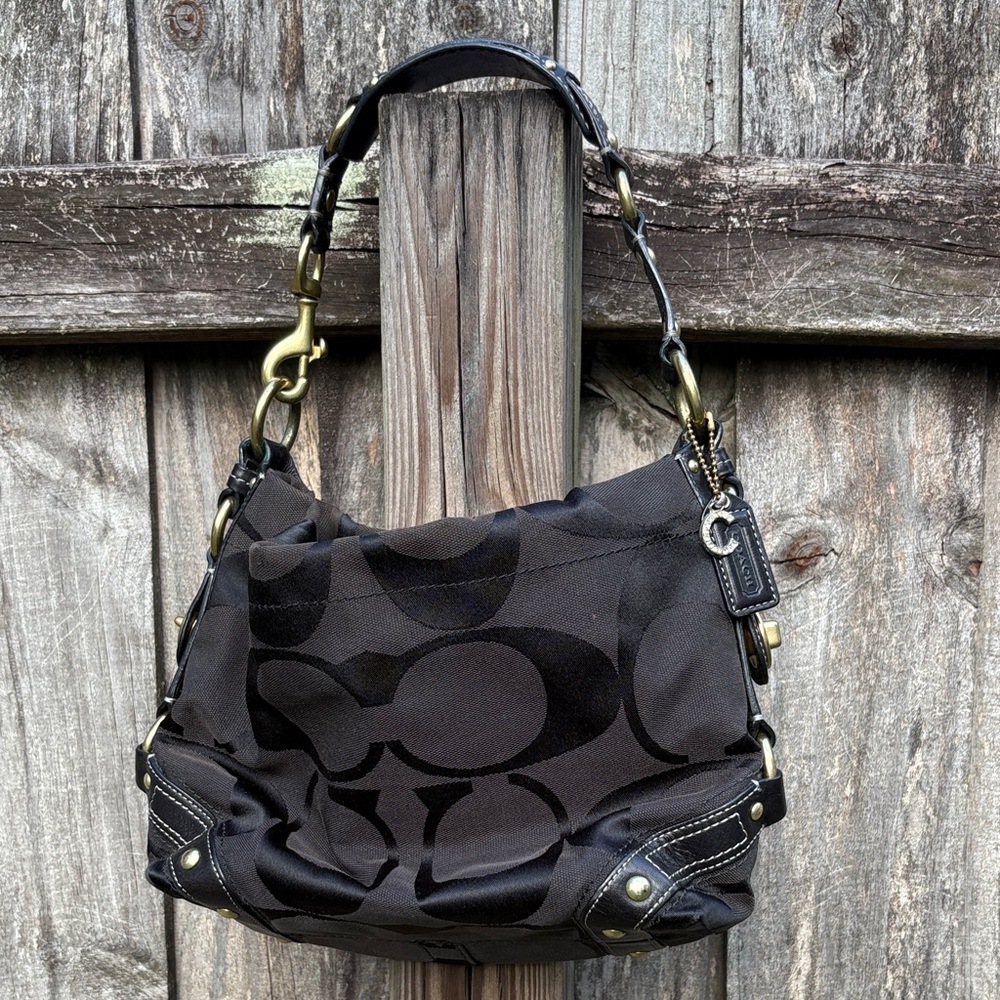 Coach Black and Gold Shoulder Bag